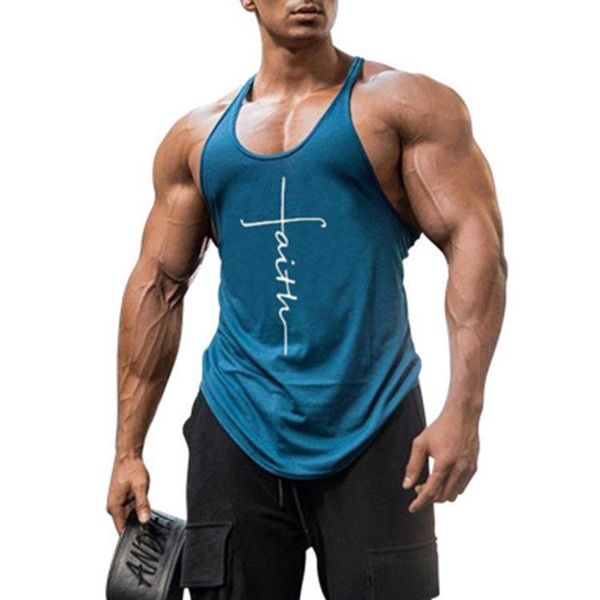 

men' tank gym men print fitness clothing mens summer sport for male vest plus size sleeveless shirts wholesale, White;black
