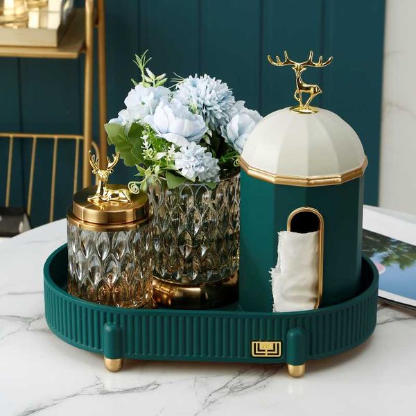 

castle tissue box simple resin contrast color paper high-end light luxury decoration boxes & napkins