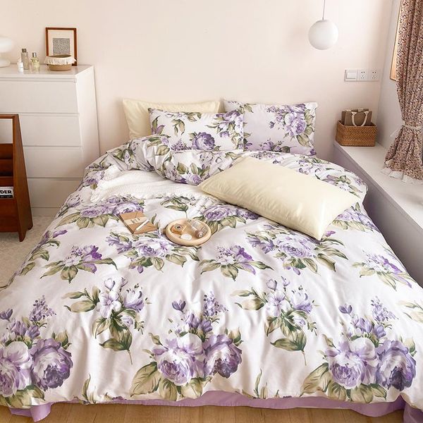 

bedding sets 100% cotton floral princess set,nordic cover for bed 150,single double duvet set pillowcase bedclothe
