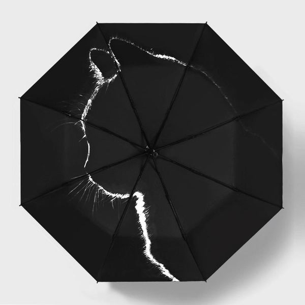 

umbrellas princess parasol folding umbrella black coating cat sun rain women anti-uv sunscreen boys paraguas girls guarda chuva