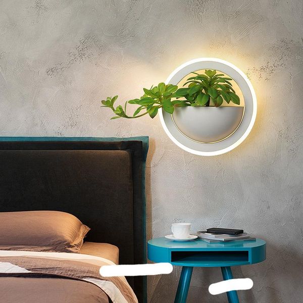 

wall lamp modern nordic plant sconce bedside living room aisle corridor desk lighting flower pot creative led light indoor deco