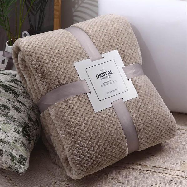 

solid soft warm fleece plaid blankets and bedspreads living room bedroom air conditioning bed blanket for sofa bedding mantas