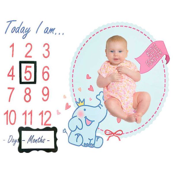 

blankets & swaddling elephant born infant baby monthly milestone po props background diaper backdrop cloth sheet pic accessories