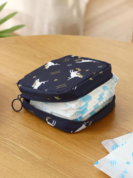 

storage bags sanitary napkin bag zipper large-capacity simple and convenient