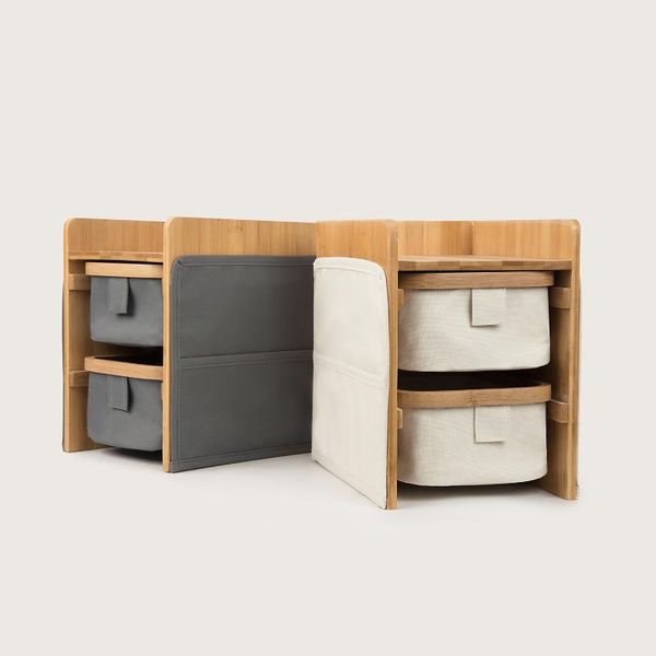 

simple deskstorage box drawer type double layer makeup finishing dressing table bamboo cloth drawers