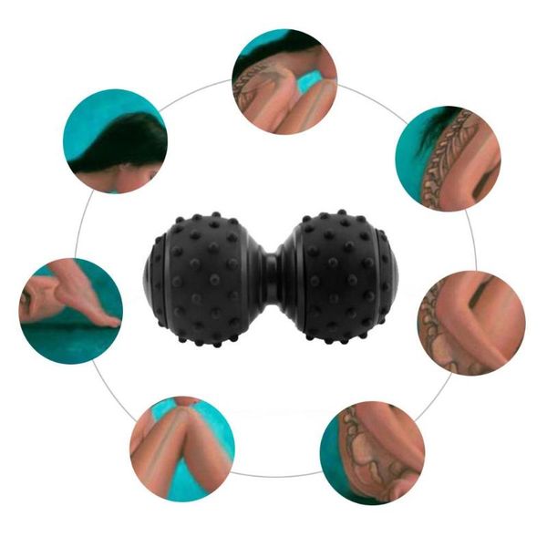 

fitness balls silicone spiky massage dual ball yoga roller relief body massager health training accessories