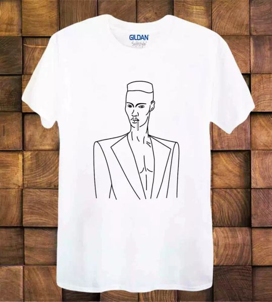 

grace jones t shirt feminist pop music ladies men's tee top, White;black