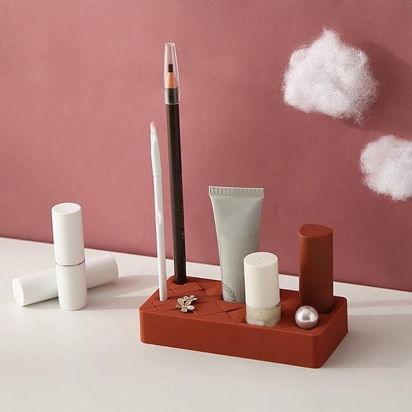 

8/18-grid silicone lipstick storage rack cosmetics box multi-grid innovative display stand makeup holder home organizer boxes & bins