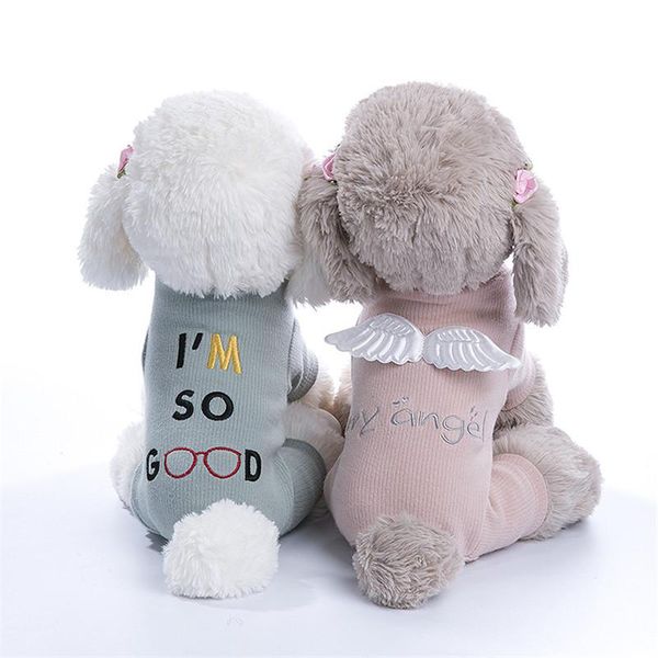 

dog apparel warm pet jumpsuit winter cat clothes angel jumper puppy pajamas coat hoodie for small dogs supplies