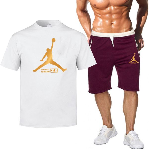 

men's tracksuits 2021 summer fashion sports s + sleeve suit leisure trend printing, Gray