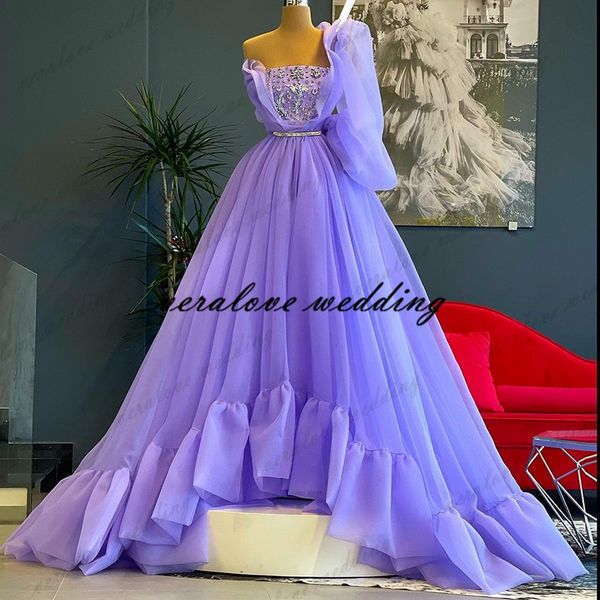 

evening dresses a line light purple one shoulder tulle shiny celebrity party prom dress vestido de festa occasion wear, Black