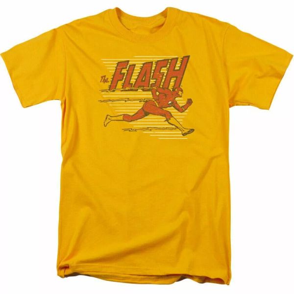 

the flash speed lines t shirt mens licensed dc comics tee gold, White;black