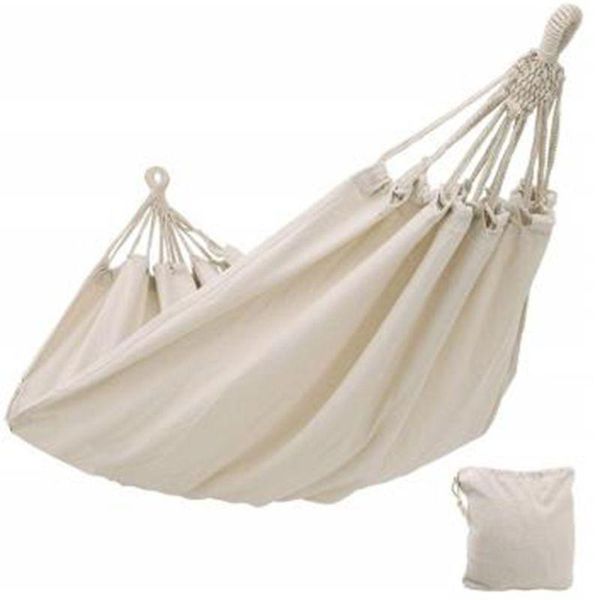 

camp furniture double hammock outdoor rollover prevention camping canvas hanging swing bed for patio travel hiking 200x150cm actual use area