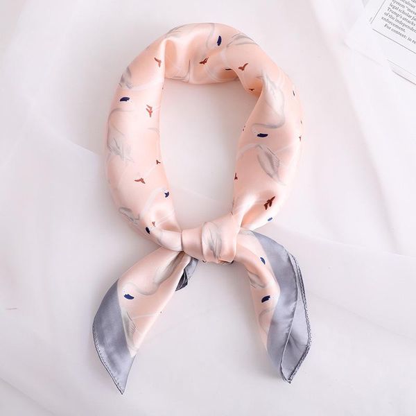 

scarves 2021 summer women's silk scarf fashion lady square soft bags shawls pashmina printed bandana, Blue;gray