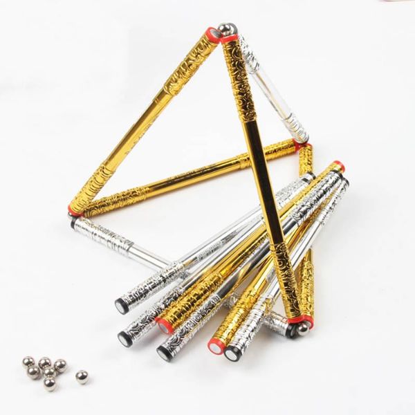 

gel pens 12pcs combined decompression multi function magnetic rotating pen gold hoop rod office supplies