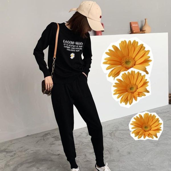 

women's tracksuits casual pants knitted 2 pieces set pullovers & elastic waist women sweater sets 2021 spring, Gray