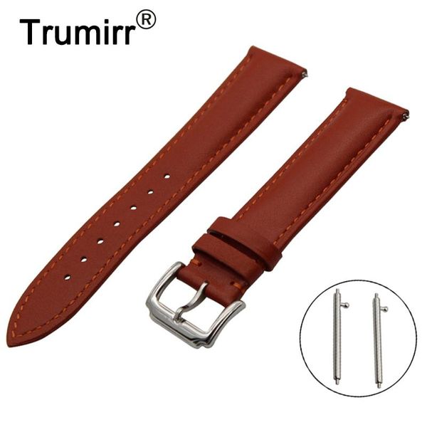 

watch bands 22mm first layer genuine leather band quick release strap for samsung gear s3 classic / frontier wrist belt bracelet black, Black;brown