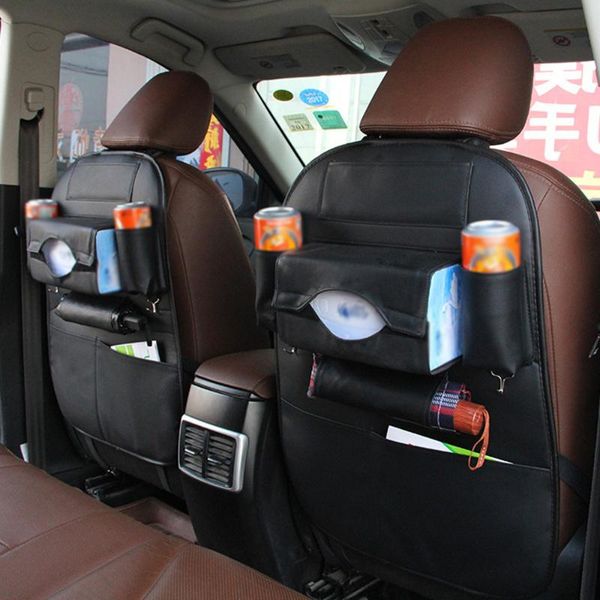 

car organizer multifunction seat back storage bag useful travel box pocket pu leather universal stowing tidying