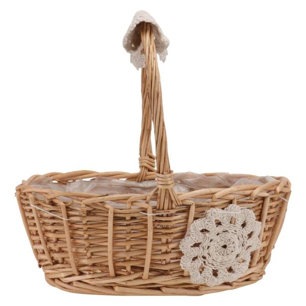 

storage baskets 1pc hand-woven flower basket wedding rattan woven (khaki)