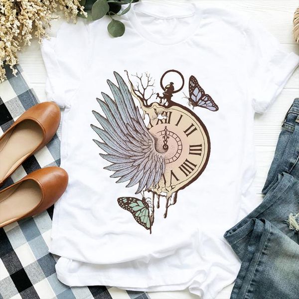 

and women lady cartoon men vintage butterfly womens cute fashion print clothes tee for female graphic, White;black
