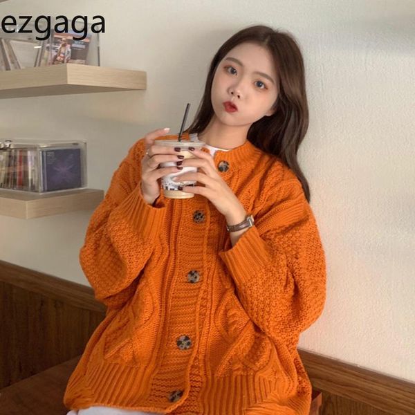 

women's knits & tees ezgaga warm sweater women long sleeve outwear hole tassel knitted cardigan autumn winter loose chic ladies solid k, White