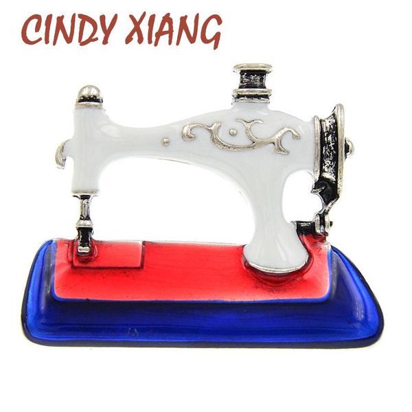 

pins, brooches cindy xiang vintage enamel sewing machine brooch alloy fashion for women black white color pins arrival 2021 gifts, Gray