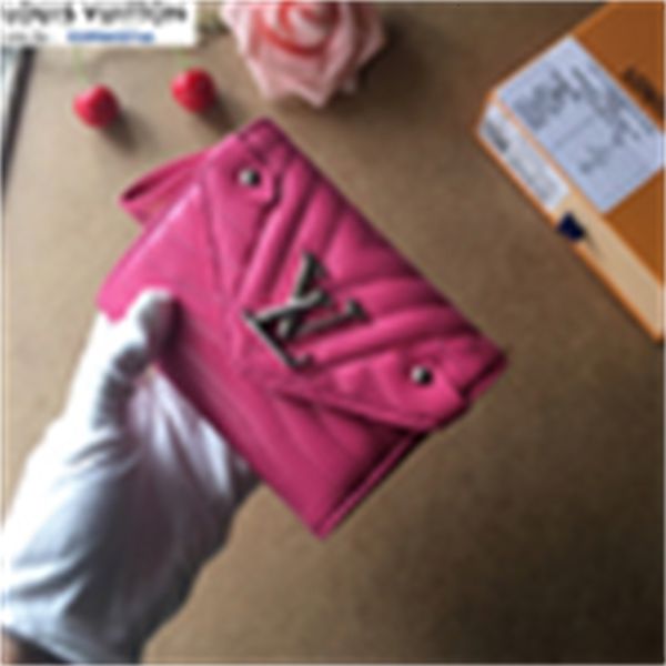 

card wallets brand leather designer wallet luxury phone real m63789 long zip chain wallet pouches key rose holders red women cases purse clu, Red;black