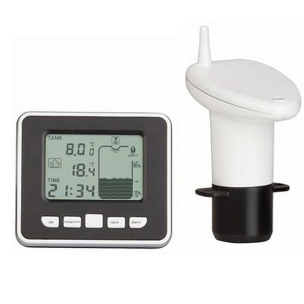 

smart home control wireless water tank liquid depth level meter ultrasonic sensor with temperature display 3.3 inch led support alert