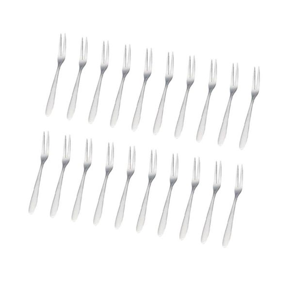 

20pcs mini fruit forks stainless steel cocktail cake dessert kitchen gadget
