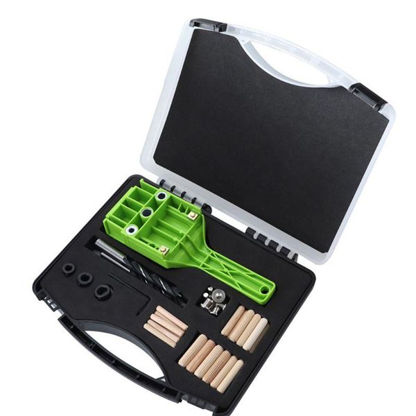 

professional hand tool sets 75pcs woodworking straight hole puncher wood doweling jig 6/8/10mm drill bit handheld drilling locator