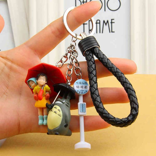 Niedlicher Schlüsselanhänger „Mein Nachbar“, PVC, Totoro-Puppe, Schlüsselanhänger, passend für Damen-Taschen, Zubehör für Miyazaki Hayao Comic-Fans, Schmuck