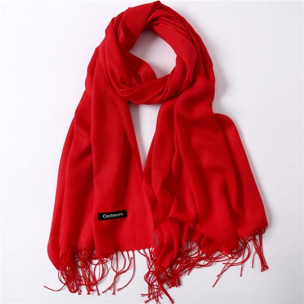 

solid color quality scarf women winter warm shawls and wraps hijab scarves thin headband long tassels neck for female, Blue;gray