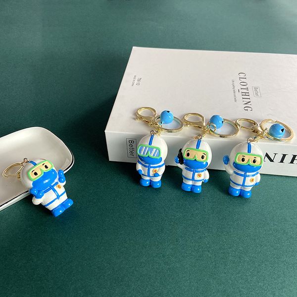 

keyring keychain cartoon nurse anti epidemic resin car key chain pendant creative protection acrylic reverse walker gift, Silver