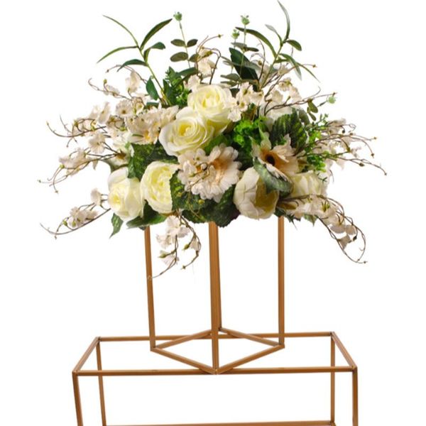 

party decoration bling gold flower vase wedding centerpiece road leads for event