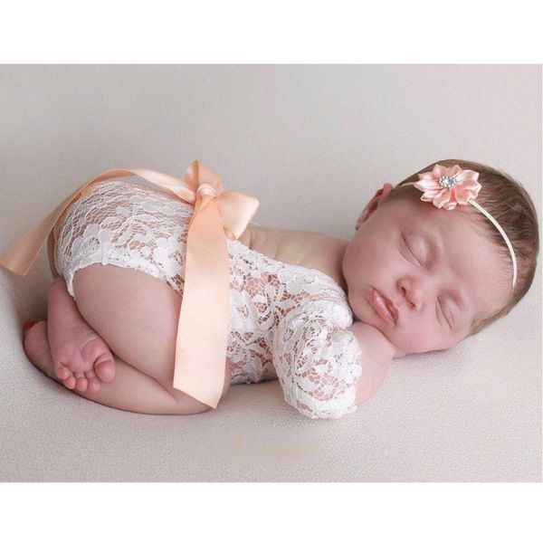 Conjuntos de roupas 1 conjunto Born Pography Props Baby Girl Lace Romper Infant Po Clothes