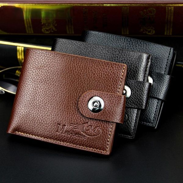 

wallets men's wallet short solid color coin purse small clutch bag, Red;black