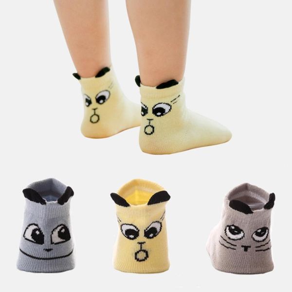 

cartoon cute animal kid clothing accessories baby socks cotton anti slip toddler for boy girl 0-2 years, Pink;yellow