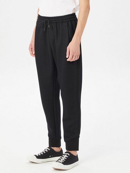 

men solid drawstring waist sweatpants z6pk#, Black