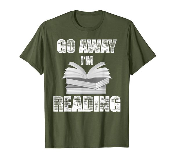 

go away i'm reading read t-shirt, White;black