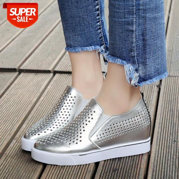 

2019 summer shoes women flats sneakers ballet flats oxfords shoes hollow breathable slip on loafers white cutout flat boat #v34t