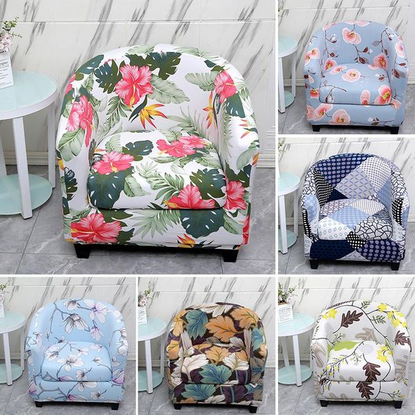 

stretch club chair covers printed armchair cover for bar counter all-inclusive slipcover washable tub couch home decor
