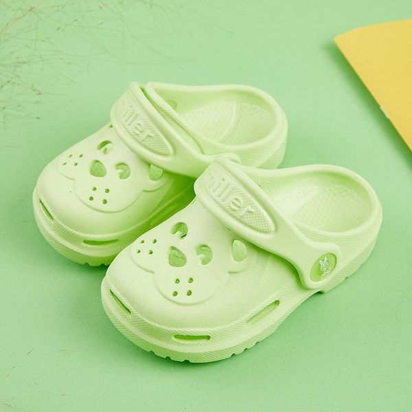 

slipper kids cave shoes children summer flip flops indoor cute sandals baby girl boy cartoon bear toddler beach water garden slippers, Black;grey