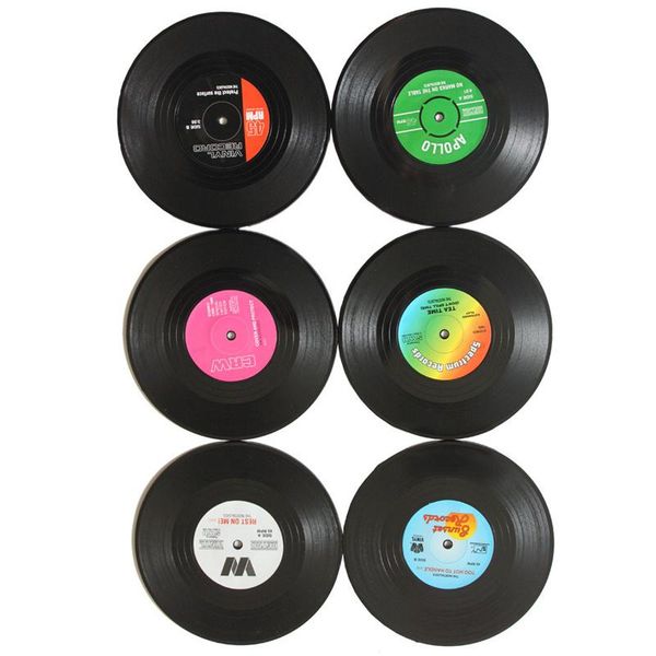 

mats & pads 2/4 6/pcs simple creative mug heat-resistant cup coasters environmental plastic record table placemats