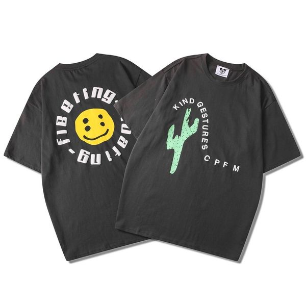 

summer cartoon short sleeve men's 3d foam printed t-shirt fog high street loose women's fashion summer, White;black