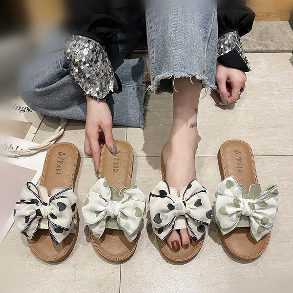 

low female shoes slippers casual butterfly-knot slides 2021 luxury soft flat basic pu, Black