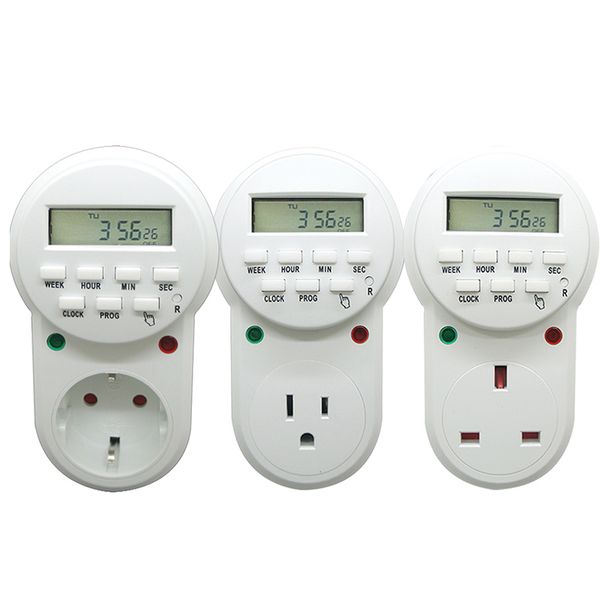 

eu us uk plug 220v-230v timer in switch socket digital lcd power timer energy-saving programmable timing socket