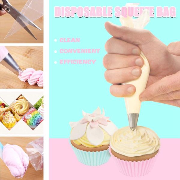 

45#100pcs disposable pastry bags s/m size piping bag confectionery for cream fondant cake decorating tools bakeware baking &