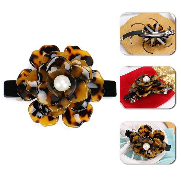 

hair clips & barrettes buena women accessories rose flower decoration pearl hairband clip haar accessoires barrette, Golden;silver
