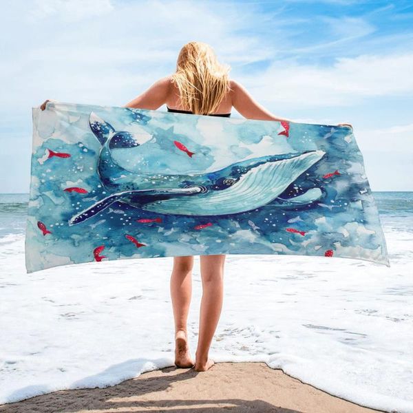 

towel animal artistic blue whale bath microfiber beach bathroom supplies towels for adults