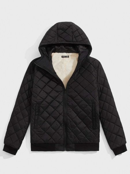

men zip up quilted winter coat a2ei#, Black;brown